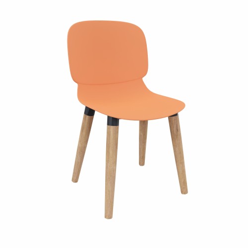 LORCA II wooden legged chair in Coral