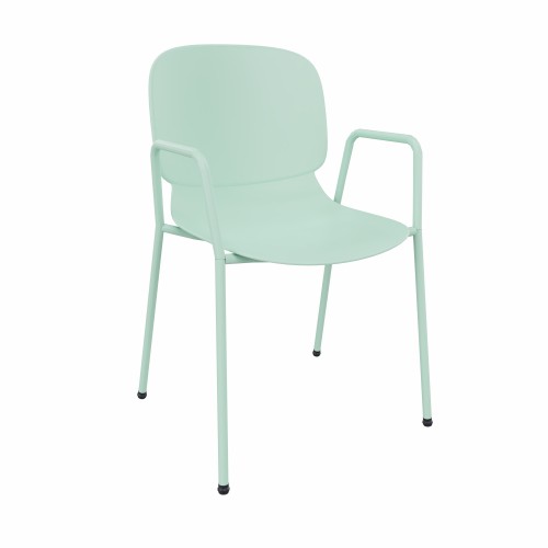 LORCA VI 4 legged chair with armrest in Green