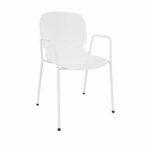 LORCA VI 4 legged chair with armrest in White