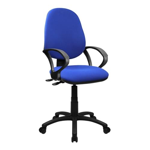 Medium Back Operator Chair - Twin Lever with Fixed Arms