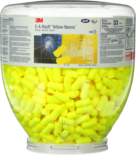 3M™ E-A-Rsoft™ Yellow Neons™ Earplugs Refill Bottle (500 Pairs)