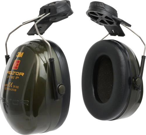 3M™ PELTOR™ Optime™ II Earmuffs, Green, Helmet Mounted