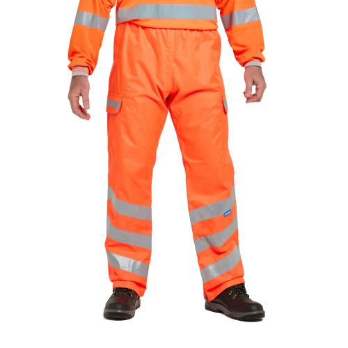 Pulsar Protect Hi-Vis Waterproof Overtrousers with Recycled Content - Orange