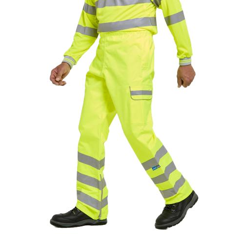 Pulsar Protect Hi-Vis Waterproof Overtrousers with Recycled Content - Yellow