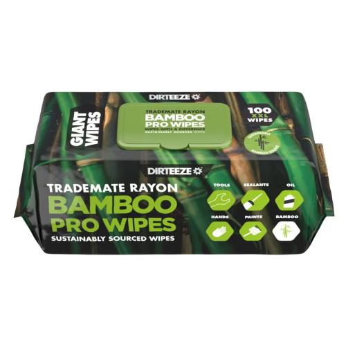 Dirteeze - Bamboo Rayon Giant Wipes (Pack of 100 - 38cm x 25cm)