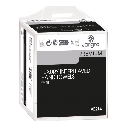 Jangro Premium 2-Ply White C-Fold Hand Towels 15x160 sheets (Pack of 2400) HTW240C