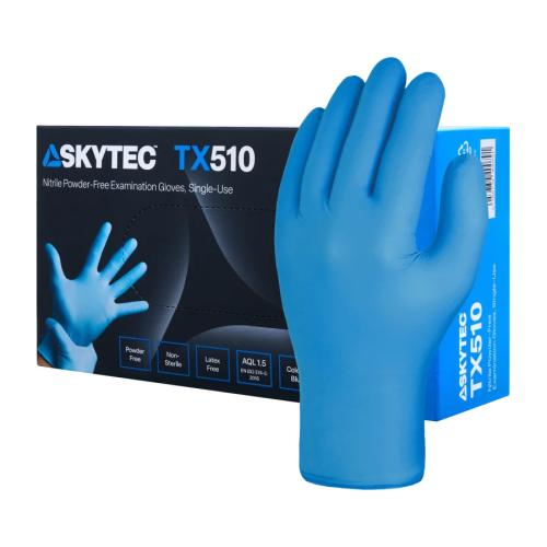 Skytec TX510 Single Use Nitrile Powder-Free Examination Gloves (Pack of 100)