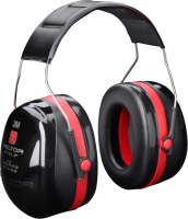 3M™ PELTOR™ Optime™ III Earmuffs, Black/Red, Headband, H540A-411-SV