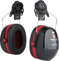 3M™ PELTOR™ Optime™ III Earmuffs, Black/Red, Helmet Mounted, H540P3E-413-SV