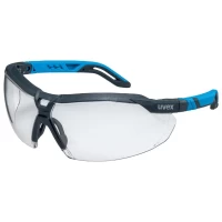 uvex® i-5 PC Clear Lens - Anthracite & Blue Frame - Safety Spectacles EN166, EN170