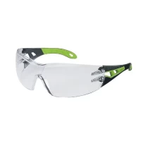 uvex® Pheos PC Clear Lens - Black & Green Frame - Safety Spectacles EN166, EN170