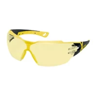 uvex® Pheos CX2 PC Amber Lens  - Black & Yellow Frame - Safety Spectacles EN166, EN170