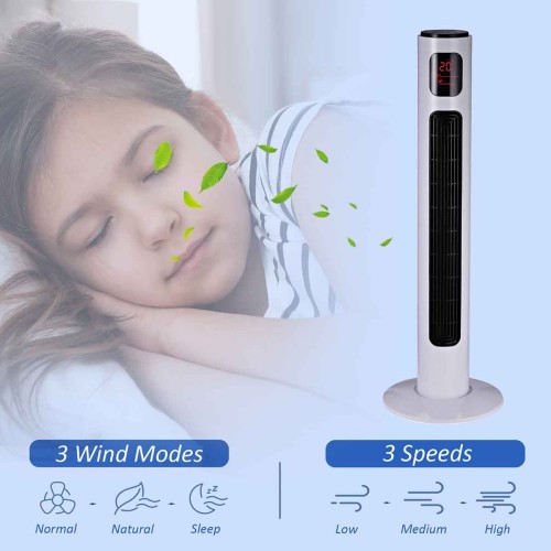 Homcom Oscillating Tower Air Fan 38 inch White 1223100034