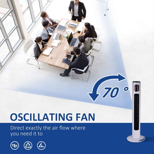 Homcom Oscillating Tower Air Fan 38 inch White 1223100034
