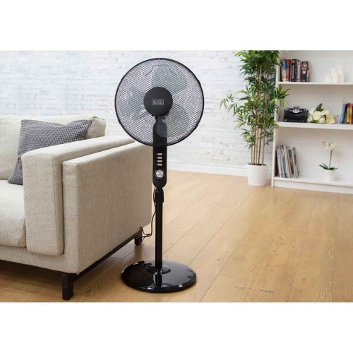 Black and Decker Adjustable Pedestal Fan 16 inch Black 1223100056