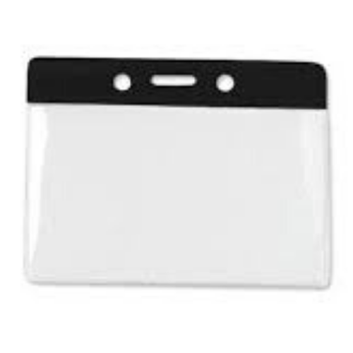 Vinyl Badge Holder with Colour Top - Black - Landscape - Max Insert 68 x 99mm