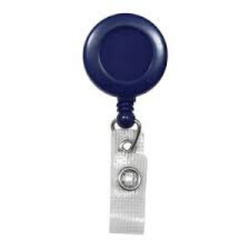 Blue Badge Reel with Belt Clip, No Sticker, Reinforced Vinyl Strap