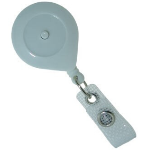 Smart Badge Reel With Locking / Releasing Button - White