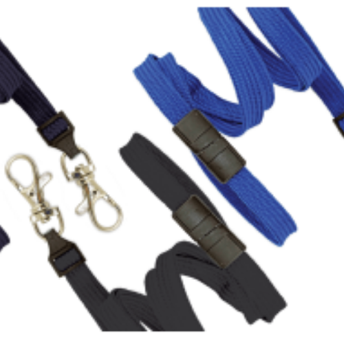 Black 10 mm Classic Flat Breakaway Lanyard with Trigger Snap Hook