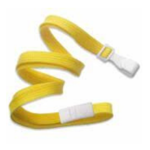 10mm Classic Flat Breakaway Lanyards Wide Plastic No-Twist Hook - Yellow