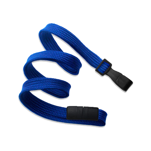 10mm Classic Flat Breakaway Lanyards Wide Plastic No-Twist Hook - Royal Blue
