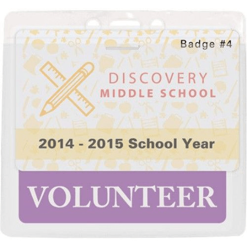 Vinyl Badge Holder with Colour Top - White - Landscape - Max Insert 92 x 111mm