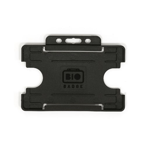 Black Single-Sided BIOBADGE Open Faced ID Card Holders - Landscape (Pack of 100)