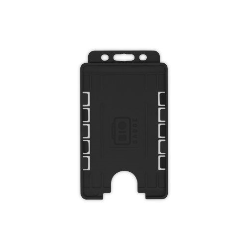 Black Dual-Sided BIOBADGE Open Faced ID Card Holders - Portrait (Pack of 100)