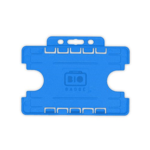 Light Blue Dual-Sided BIOBADGE Open Faced ID Card Holders - Landscape (Pack of 100)