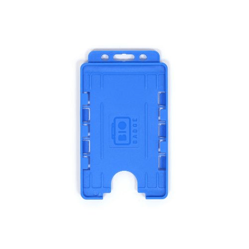 Light Blue Dual-Sided BIOBADGE Open Faced ID Card Holders - Portrait (Pack of 100)