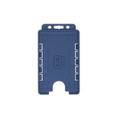 Dark Blue Dual-Sided BIOBADGE Open Faced ID Card Holders - Portrait (Pack of 100)