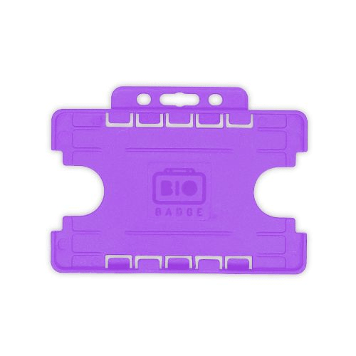 Purple Dual-Sided BIOBADGE Open Faced ID Card Holders - Landscape (Pack of 100)