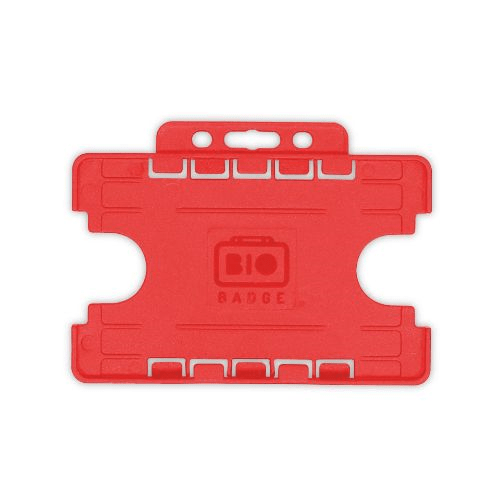 Red Dual-Sided BIOBADGE Open Faced ID Card Holders - Landscape (Pack of 100)