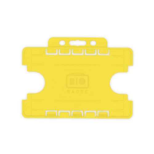 Yellow Dual-Sided BIOBADGE Open Faced ID Card Holders - Landscape (Pack of 100)