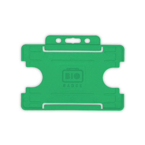 Light Green Single-Sided BIOBADGE Open Faced ID Card Holders - Landscape (Pack of 100)