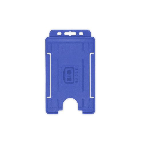 Mid Blue Single-Sided BIOBADGE Open Faced ID Card Holders - Portrait (Pack of 100)