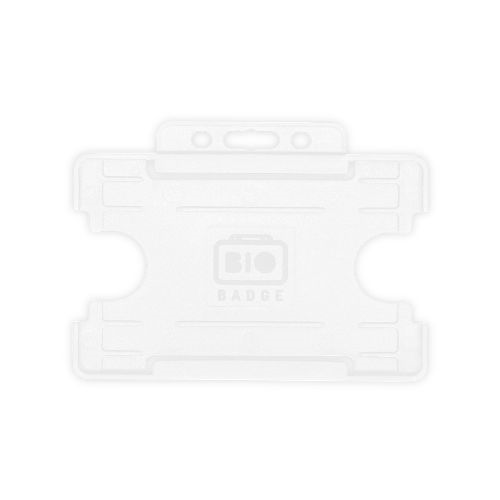 White Single-Sided BIOBADGE Open Faced ID Card Holders - Landscape (Pack of 100)