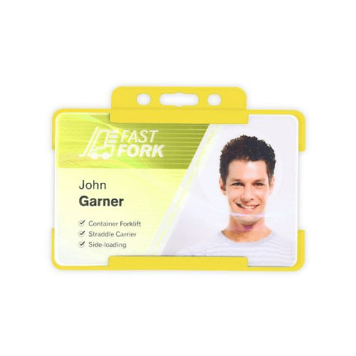 Yellow Single-Sided BIOBADGE Open Faced ID Card Holders - Landscape (Pack of 100)