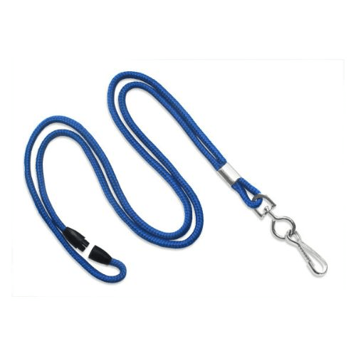 Royal Blue 3 mm Classic Round Breakaway Lanyard with Metal Swivel Hook