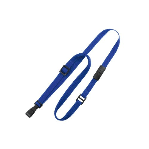 Non Classic Lanyard Royal Blue 10 mm Adjustable with Belt-Type Slide Black No-Twist Plastic Hook