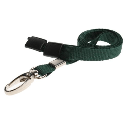 Dark Green Breakaway Lanyards With Metal Lobster Clip