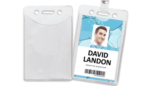 Anti-Print Transfer Vinyl Badge Holder - Credit Card Size (CR80) - Vertical