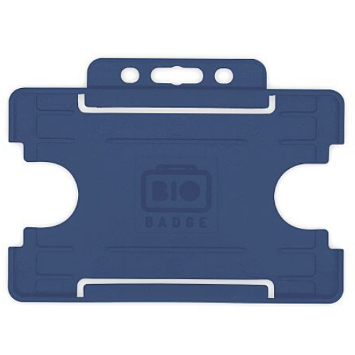 Dark Blue Single-Sided BIOBADGE Open Faced ID Card Holders - Landscape (Pack of 100)