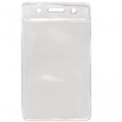 Vinyl Badge Holder with Colour Top - Clear - Portrait - Max Insert 86 x 59mm