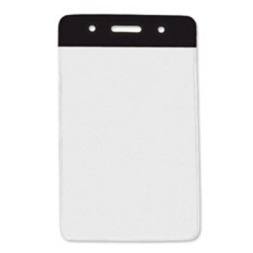 Vinyl Badge Holder with Colour Top - Black - Portrait - Max Insert 86 x 59mm