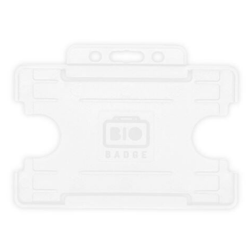 White Dual-Sided BIOBADGE Open Faced ID Card Holders - Landscape (Pack of 100)