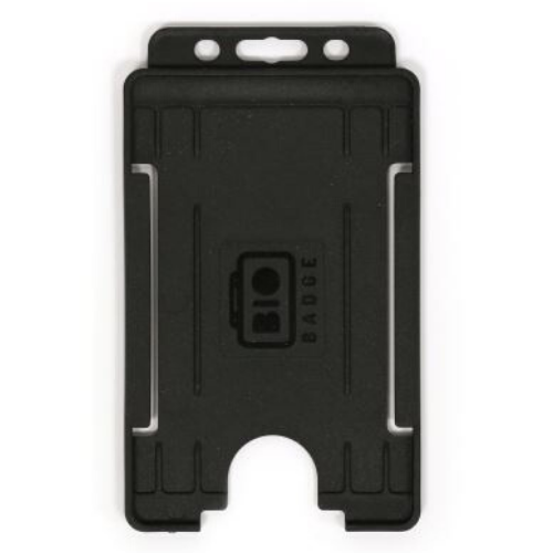 Black Single-Sided BIOBADGE Open Faced ID Card Holders - Portrait (Pack of 100)