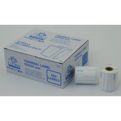 CoLibri Printer Labels 50 x 30mm - 250 Labels Per Roll