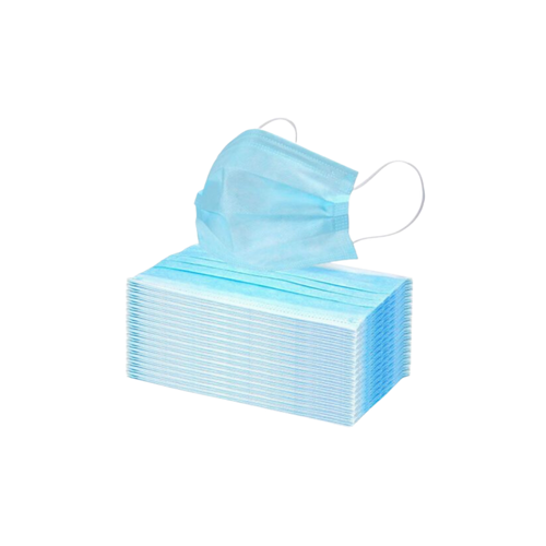 PACK OF 50 - PPE SURGICAL STYLE FACE MASKS PAPER 3-PLY