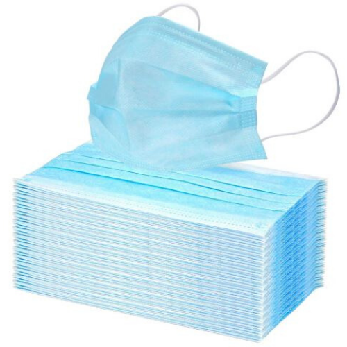 PACK OF 50 - PPE SURGICAL STYLE FACE MASKS PAPER 3-PLY